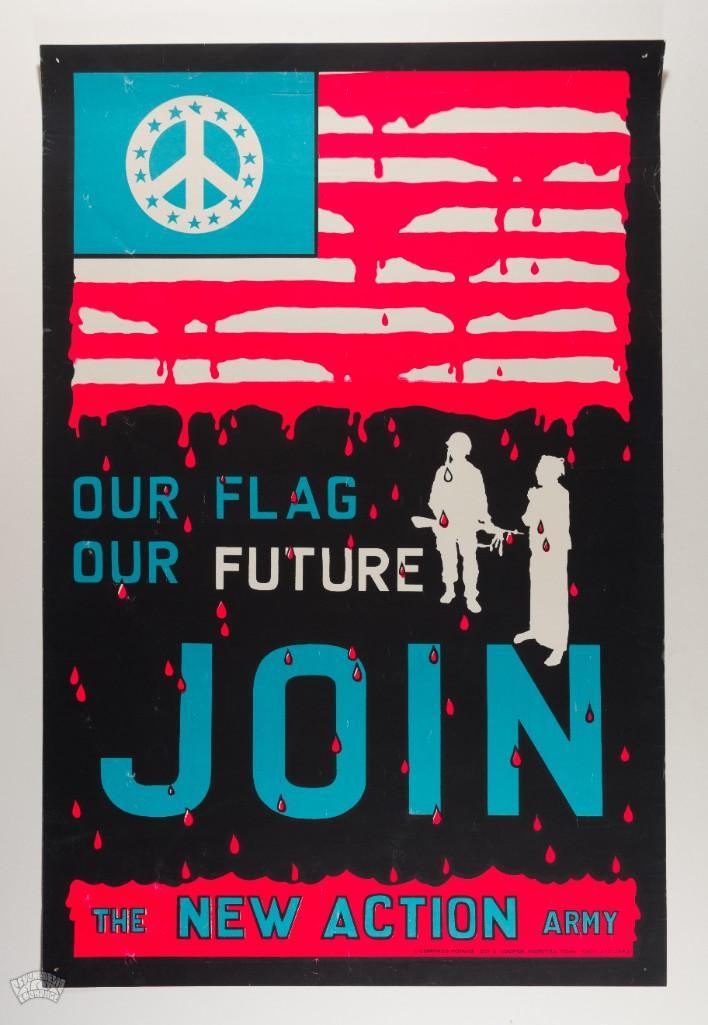 1969 Join The New Action Army Blacklight Poster (1 of 3)