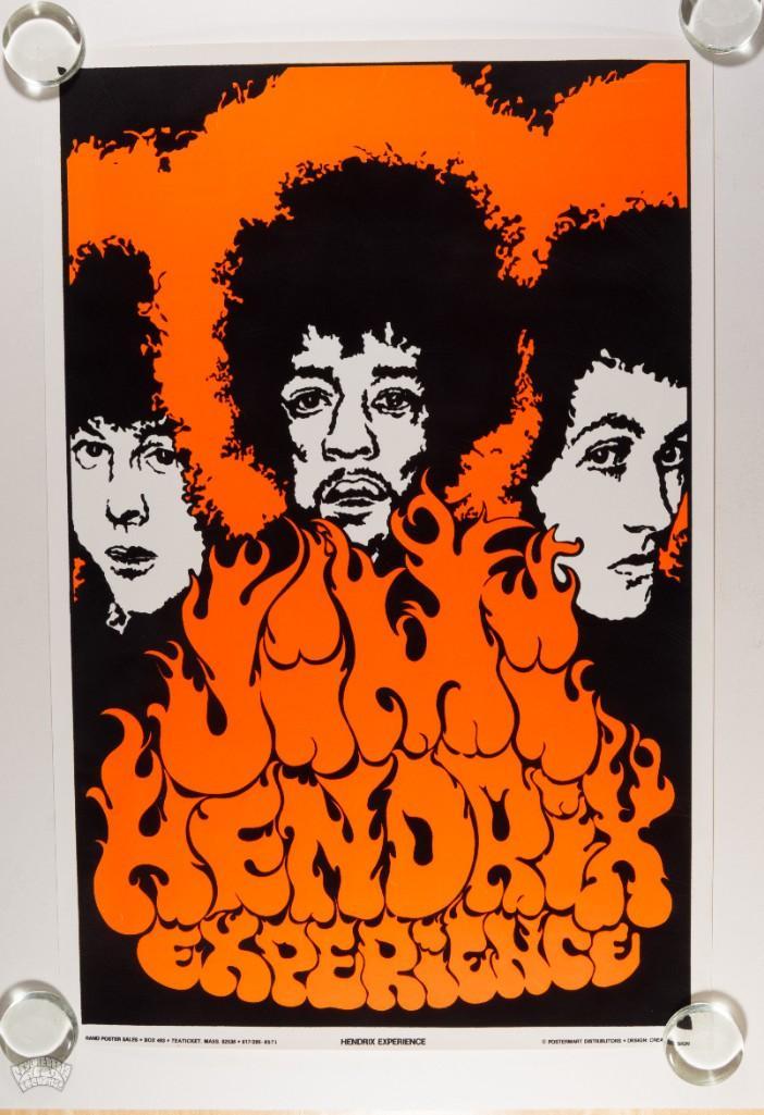 1969 Jimi Hendrix Experience Flocked Rand Poster (1 of 3)