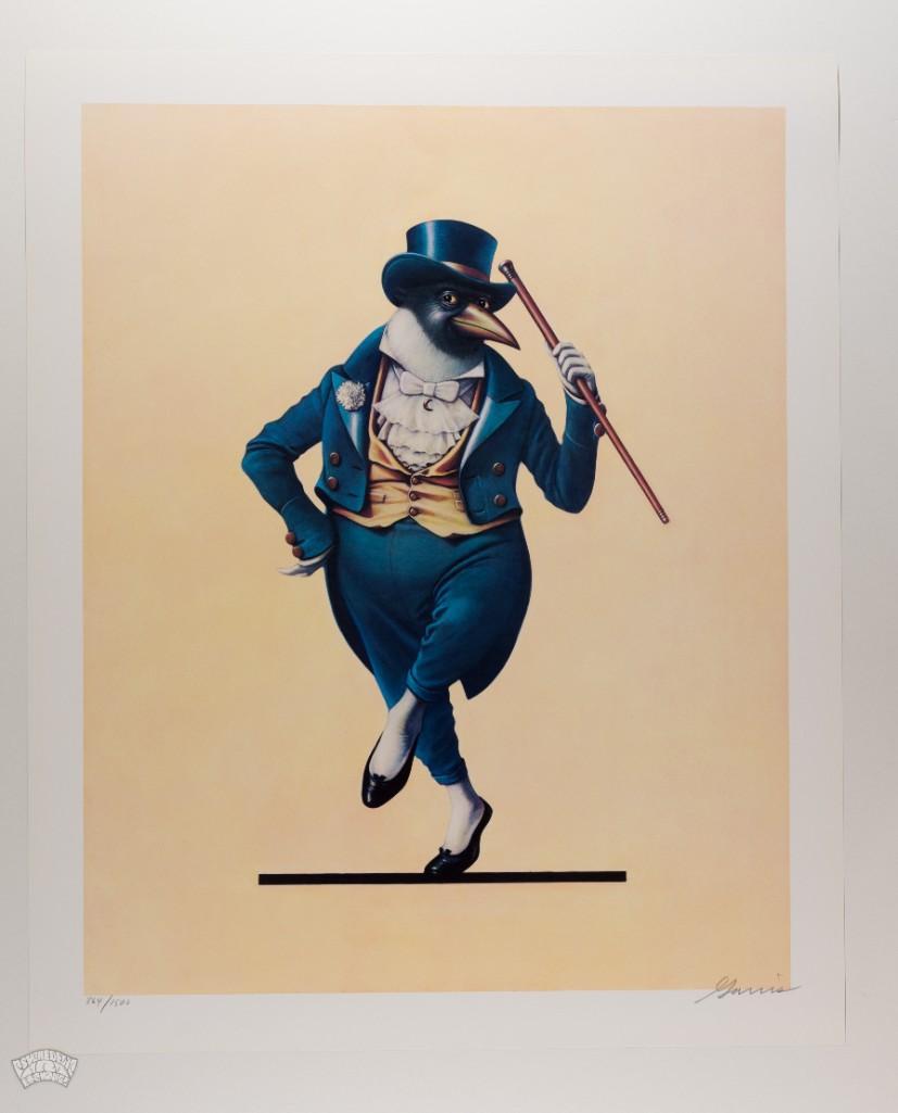 1995 Phillip Garris Fleetwood Mac Signed LE Poster: This commemorative litho is numbered 864/1500 and signed by the artist, Philip Garris! This poster features the penguin logo created by artist Philip Garris for Fleetwood Mac. The logo was used for pr