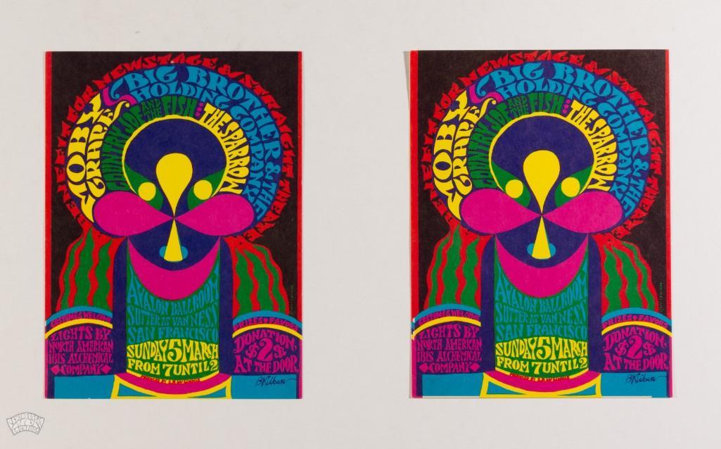 Lot of 2 Moby Grape Big Brother Avalon Postcards: Lot of 2 Moby Grape Big Brother Avalon Postcards. --CRITICAL DETAILS-- --TITLE: Lot Of 2 Moby Grape Big Brother Avalon Postcards --GRADE: Not Graded