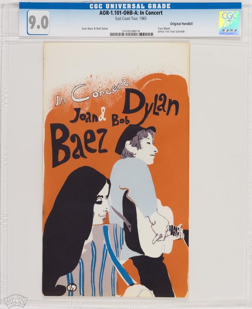 1965 AOR-1.101 Bob Dylan Joan Baez Tour Handbill 9 (1 of 2)