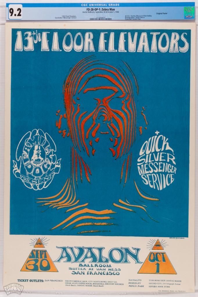 1966 FD-28 The 13th Floor Elevators Avalon Poster 9.2 (1 of 2)