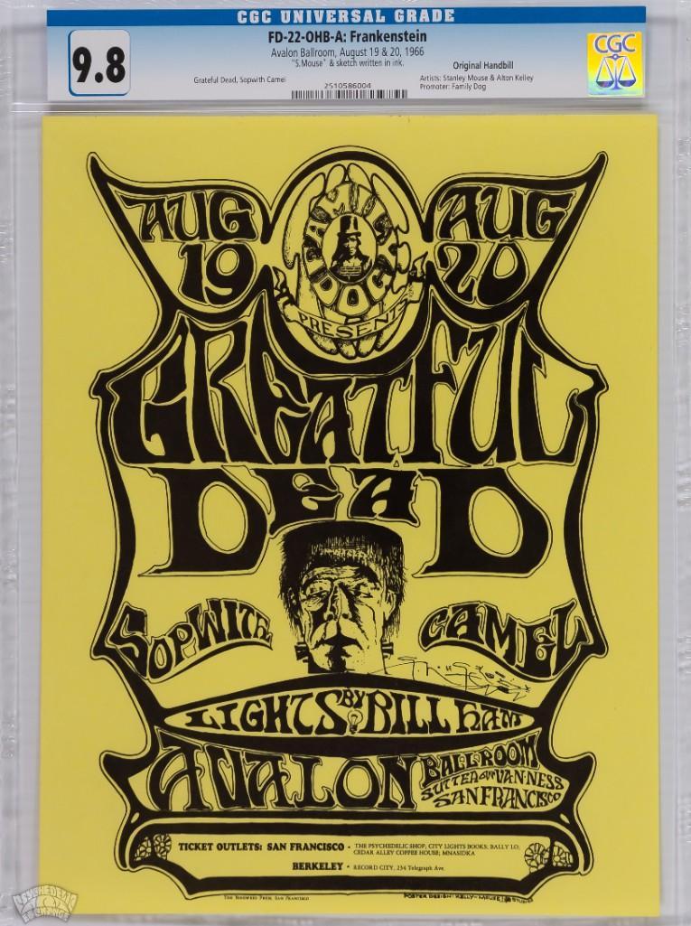 1966 FD-22 Grateful Dead Avalon Signed Handbill 9.8 (1 of 1)