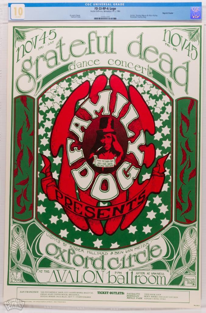 1966 FD-33 Grateful Dead Avalon RP4 Poster 10 (1 of 1)