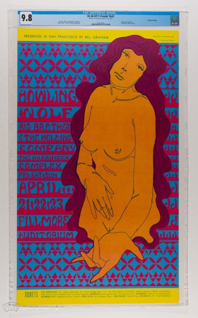 1967 BG-60 Howlin' Wolf Fillmore Poster 9.8 (1 of 2)
