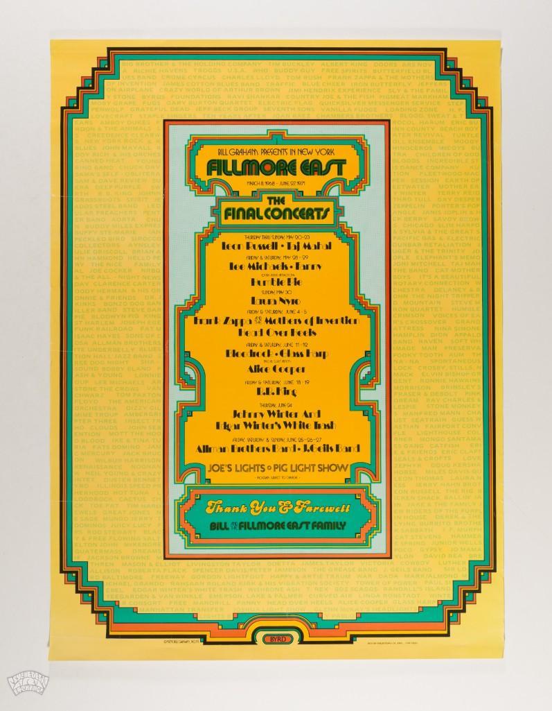 1971 Allman Brothers Closing of Fillmore East Poster (1 of 2)
