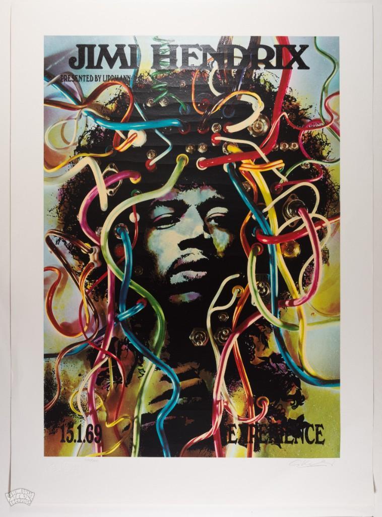 1990 Jimi Hendrix Gunther Kieser Large LE Signed Poster: This large commemorative Artrock LE print is numbered 126/500 and signed in pencil by the artist Gunther Kieser! We're pleased to offer what is universally recognized as one of the most beautiful conc