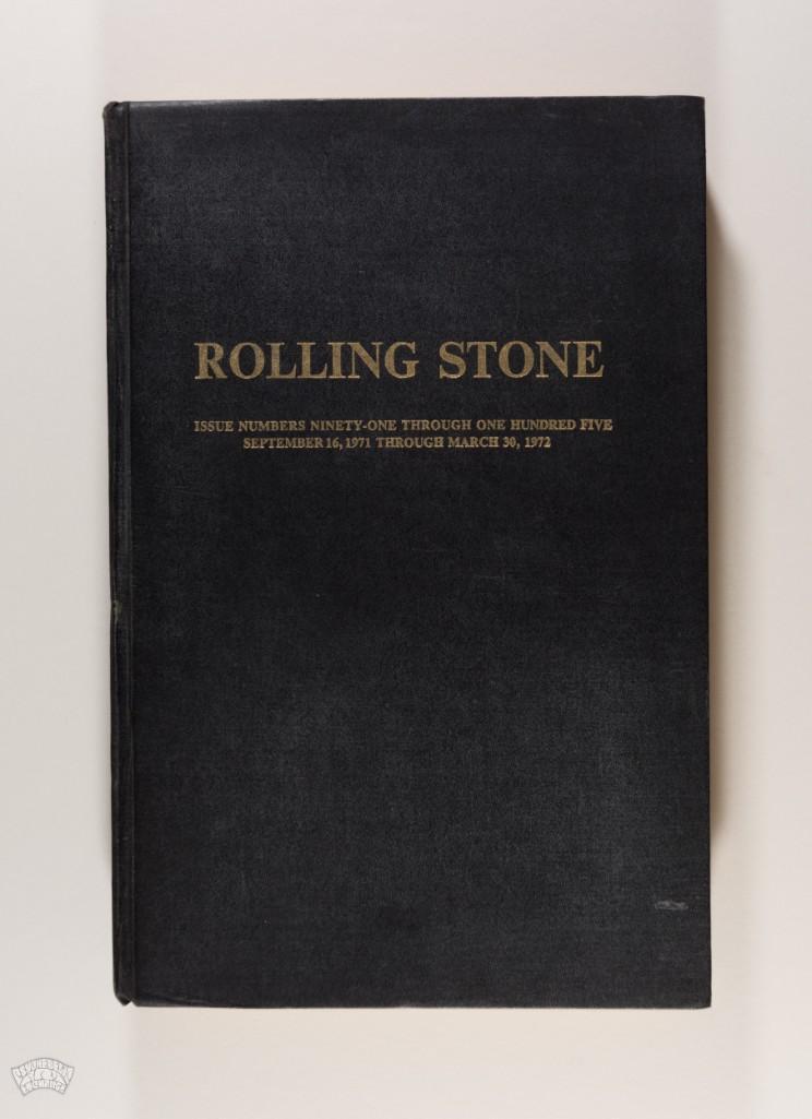 1971 Rolling Stone Hardbound Issues 91 Thru 105 Book: In the early 1970's Rolling Stone Magazine went deep into their archives and collected Original First Printings of the early issues of the magazine. The issues were then hardbound into one incredible