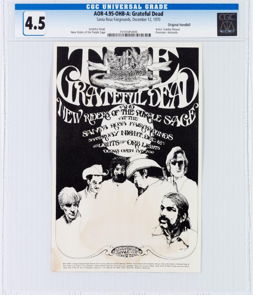 1970 AOR-4.95 Grateful Dead Santa Rosa Handbill 4.5 (1 of 2)