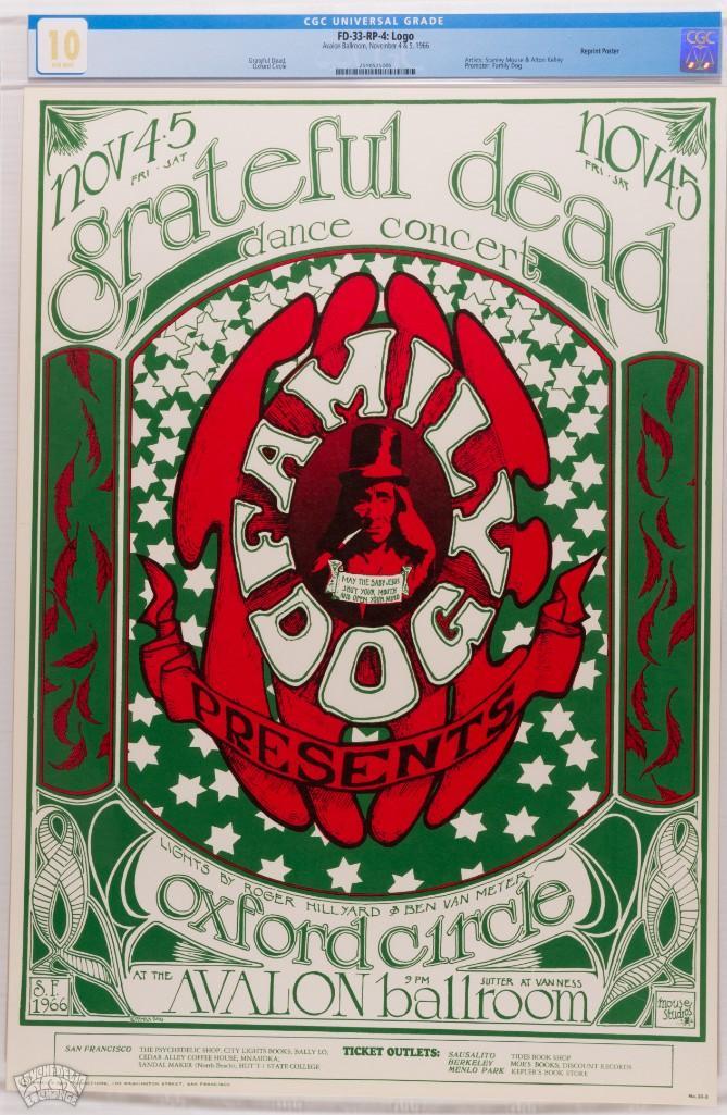 1966 FD-33 Grateful Dead Avalon RP4 Poster 10 (1 of 1)