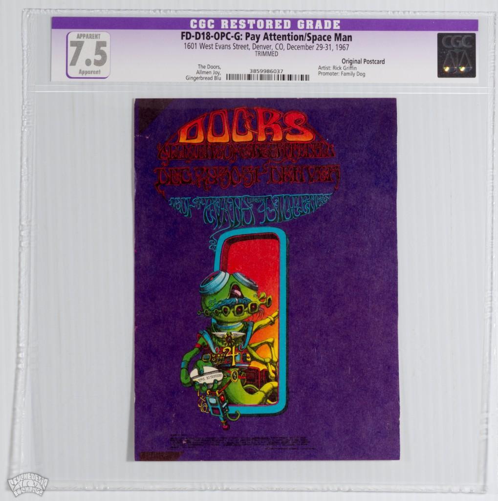 1967 FD-D18 The Doors Denver Postcard 7.5 Trimmed (1 of 2)