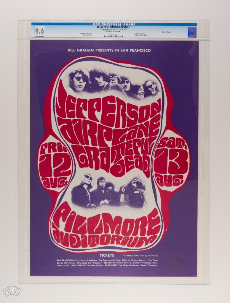 1966 BG-23 Grateful Dead Fillmore Signed RP2 Poster 9.6 (1 of 2)