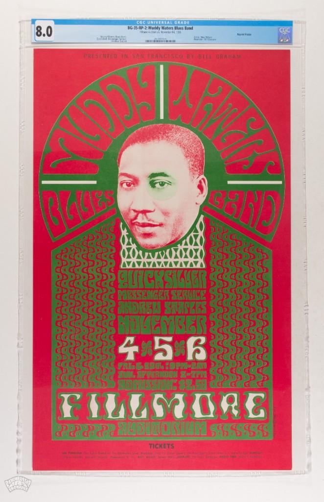 1966 BG-35 Muddy Waters Fillmore RP2 Poster 8 (1 of 2)