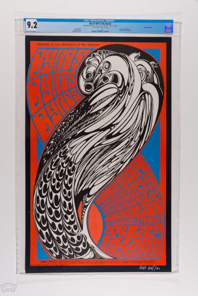 1967 BG-57 The Byrds Fillmore Signed Poster 9.2 (1 of 2)