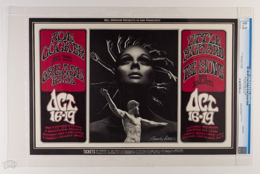 1969 BG-196 Little Richard Fillmore Signed Poster 9.2 (1 of 2)