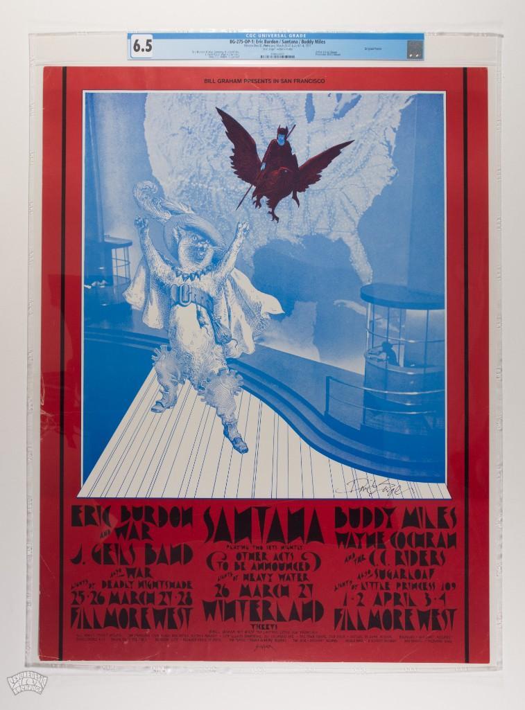 1971 BG-275 Santana Fillmore West Signed Poster 6.5 (1 of 2)