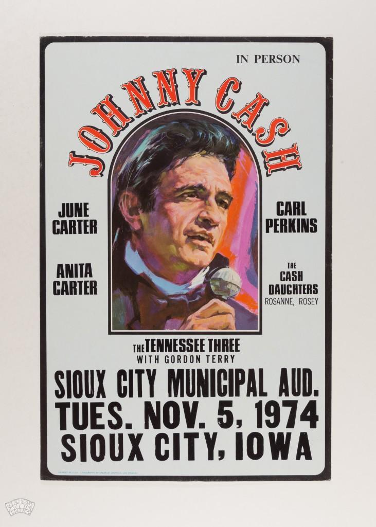 1974 Johnny Cash Sioux City Municipal Auditorium Poster (1 of 2)