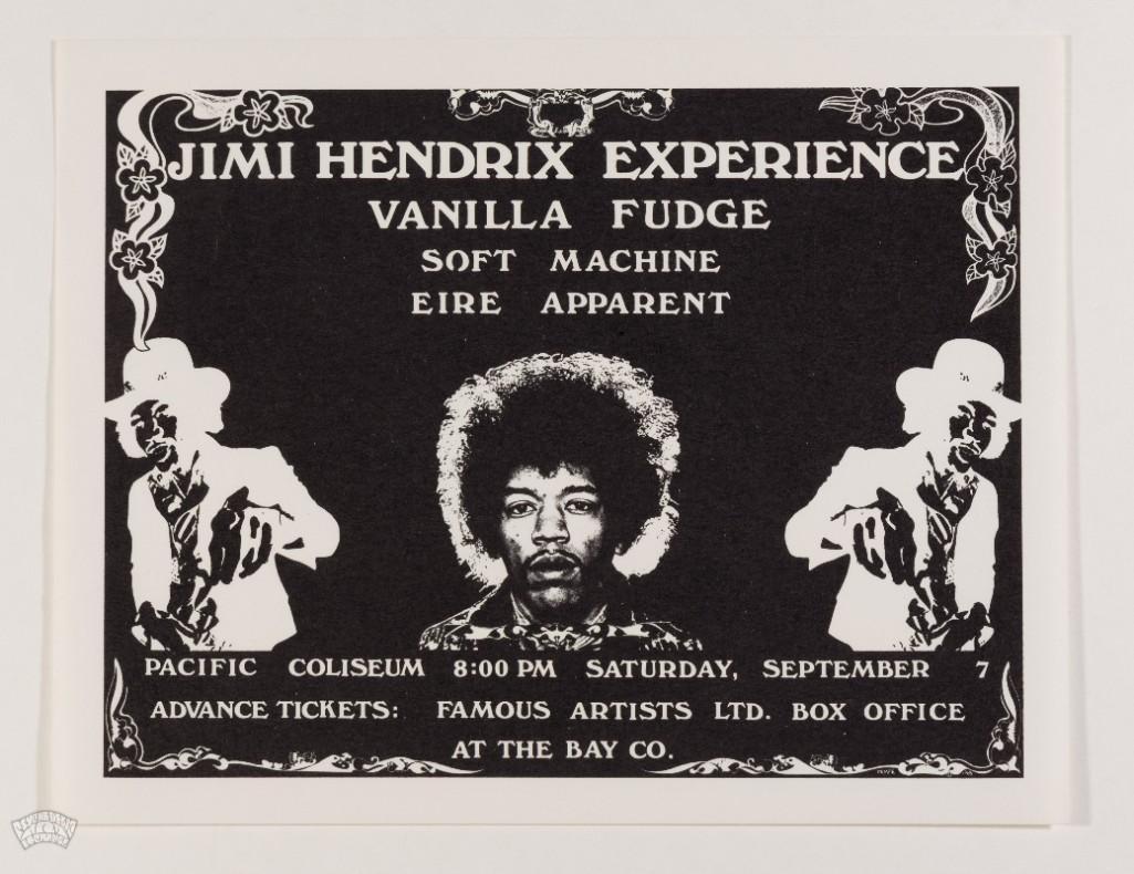 1968 Jimi Hendrix Pacific Coliseum Vancouver Handbill (1 of 1)