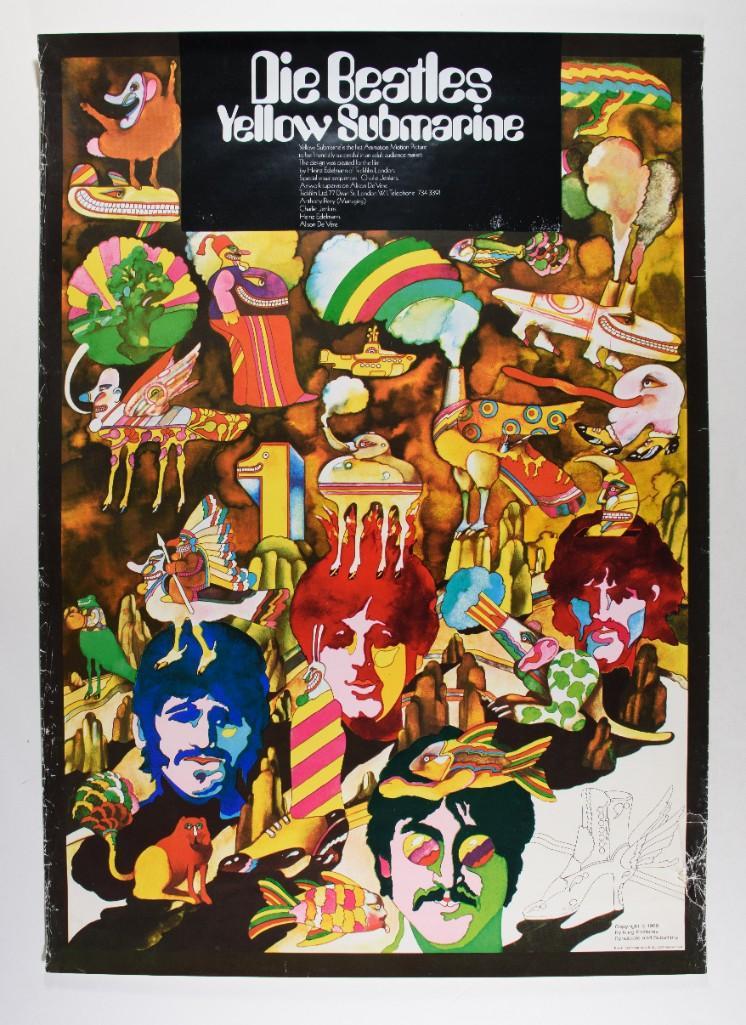 1968 The Beatles Yellow Submarine German Promo Poster (1 of 2)