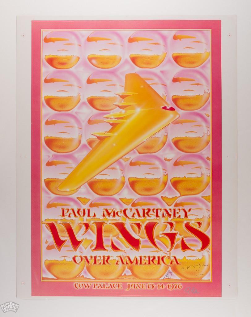 1976 Paul McCartney Wings Proof Orange Signed 3x Poster (1 of 2)