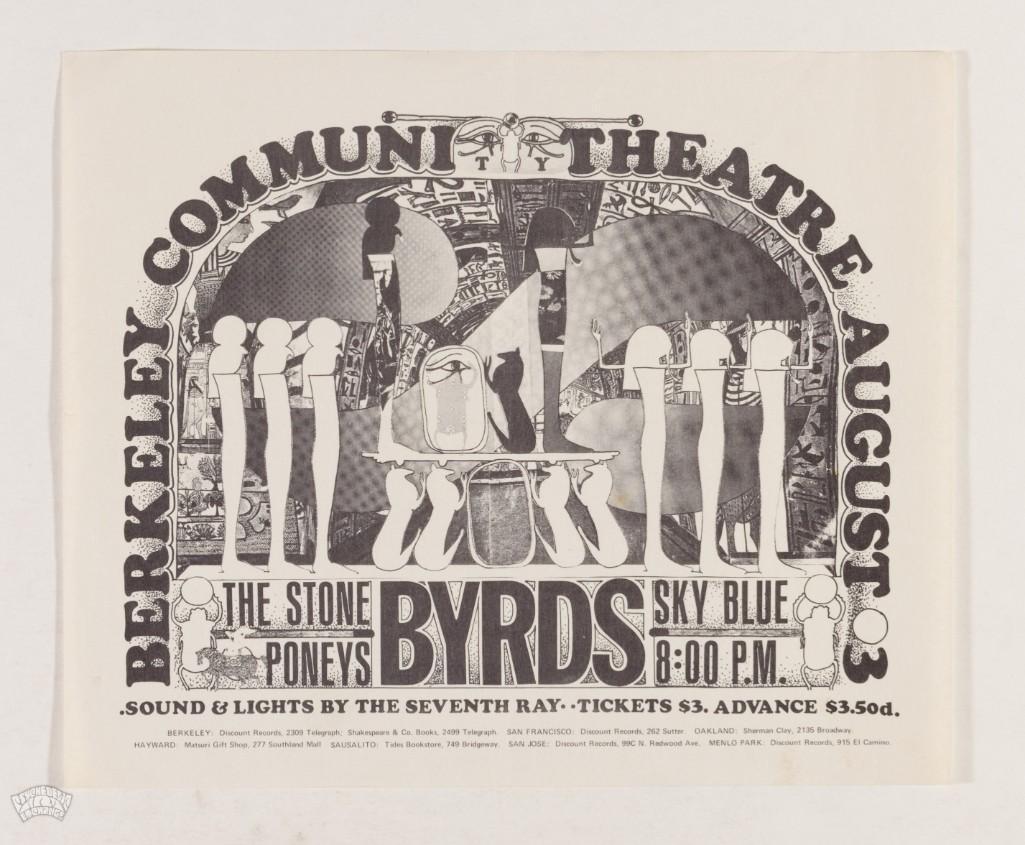 1967 The Byrds Berkeley Community Theatre Handbill (1 of 2)