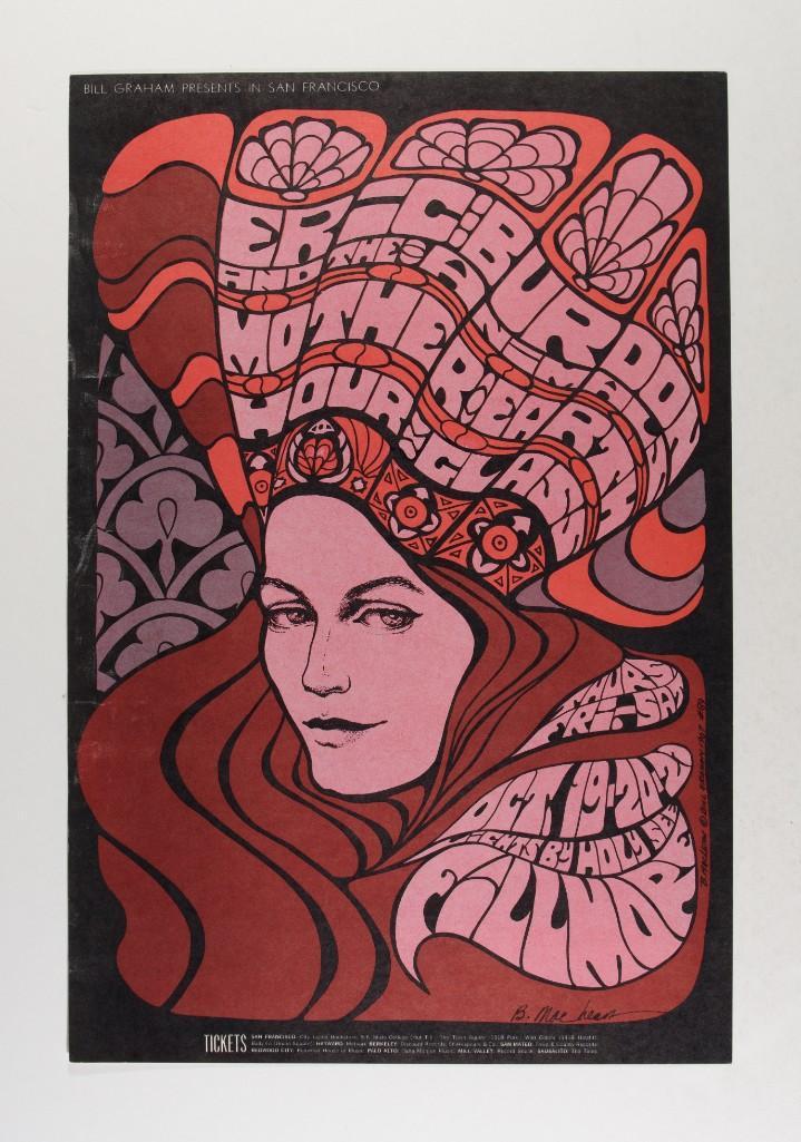 1967 BG-89 Eric Burdon Fillmore Signed Poster (1 of 2)