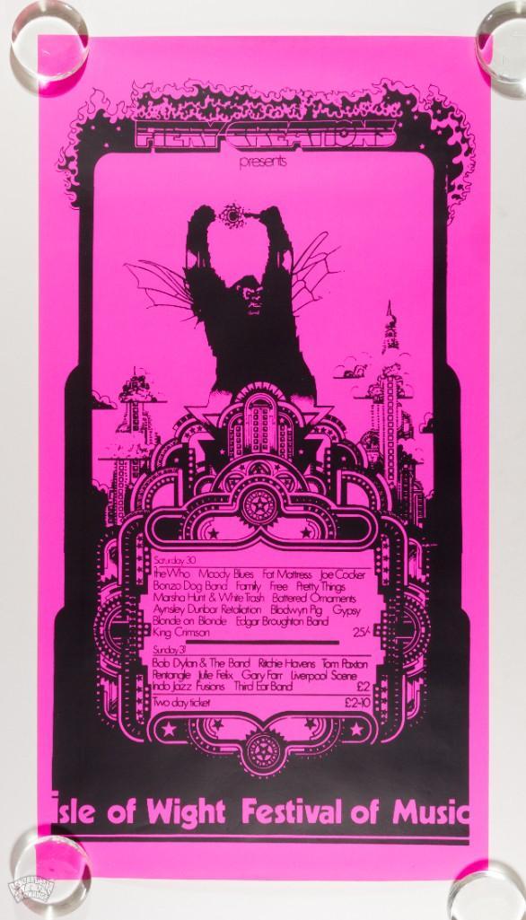 1969 The Who Bob Dylan Isle of Wight Festival Poster (1 of 2)