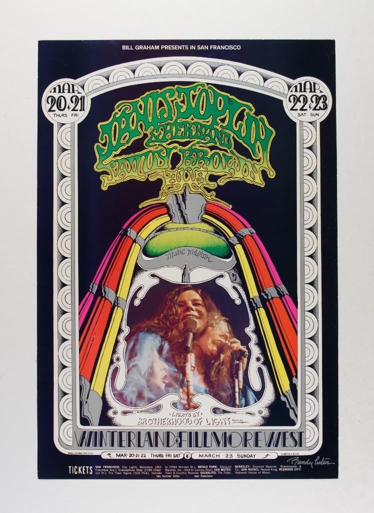 1969 BG-165 Janis Joplin Fillmore Signed RP2 Poster (1 of 2)
