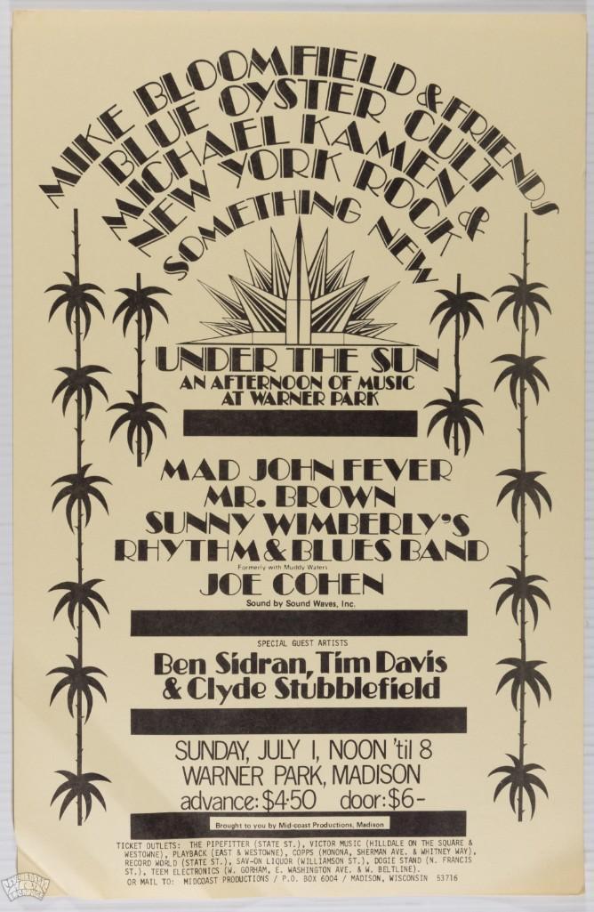 1973 Mike Bloomfield Blue Oyster Cult Madison Poster (1 of 2)