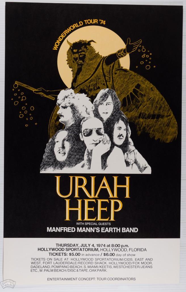 1974 Uriah Heep Hollywood Sportatorium Poster (1 of 2)