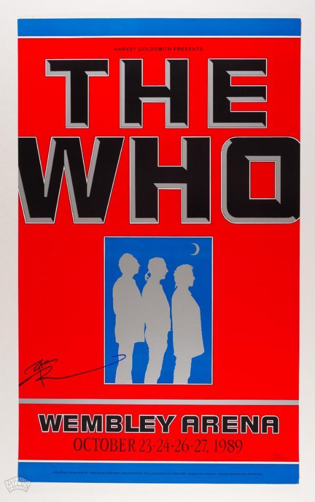 1989 Gary Grimshaw The Who Signed Pete Townshend Poster (1 of 2)