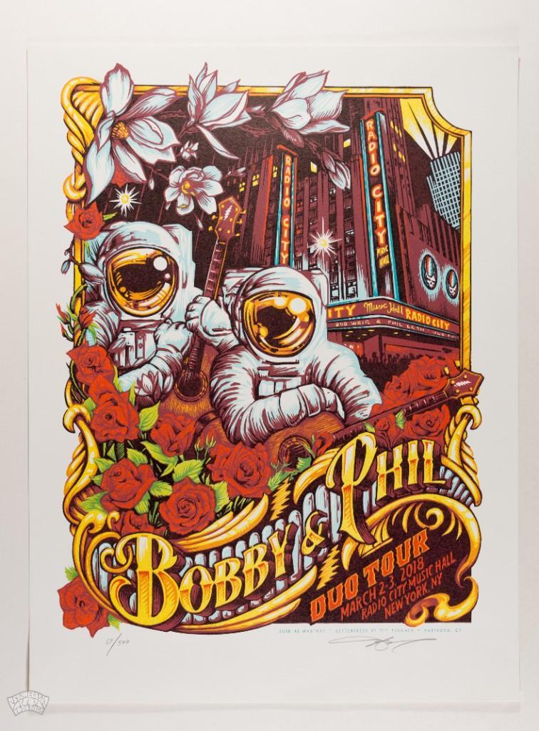 2018 Bob Weir Phil Lesh Radio City Signed LE Poster (1 of 2)