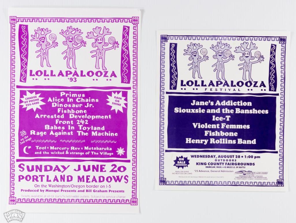 Lot of 2 Lollapalooza 90s Posters (1 of 2)