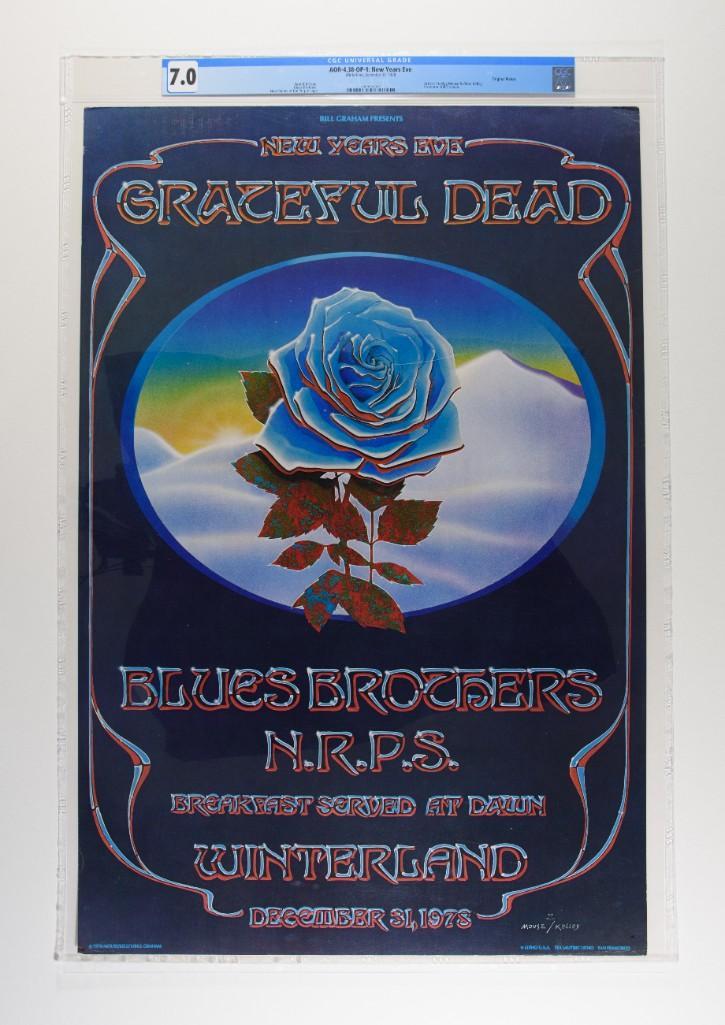 1978 AOR-4.38 Grateful Dead NYE Blue Rose Poster 7 (1 of 2)