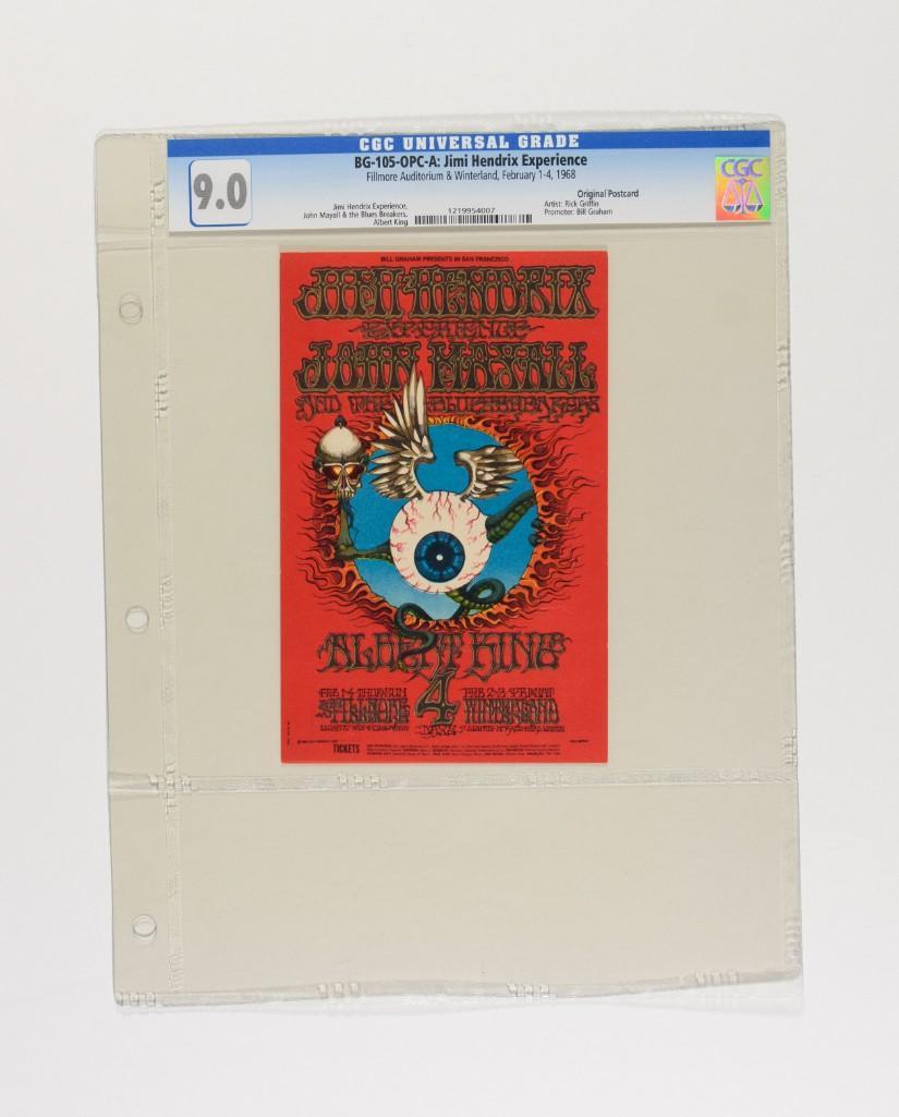 1968 BG-105 Jimi Hendrix Winterland Postcard 9 (1 of 2)
