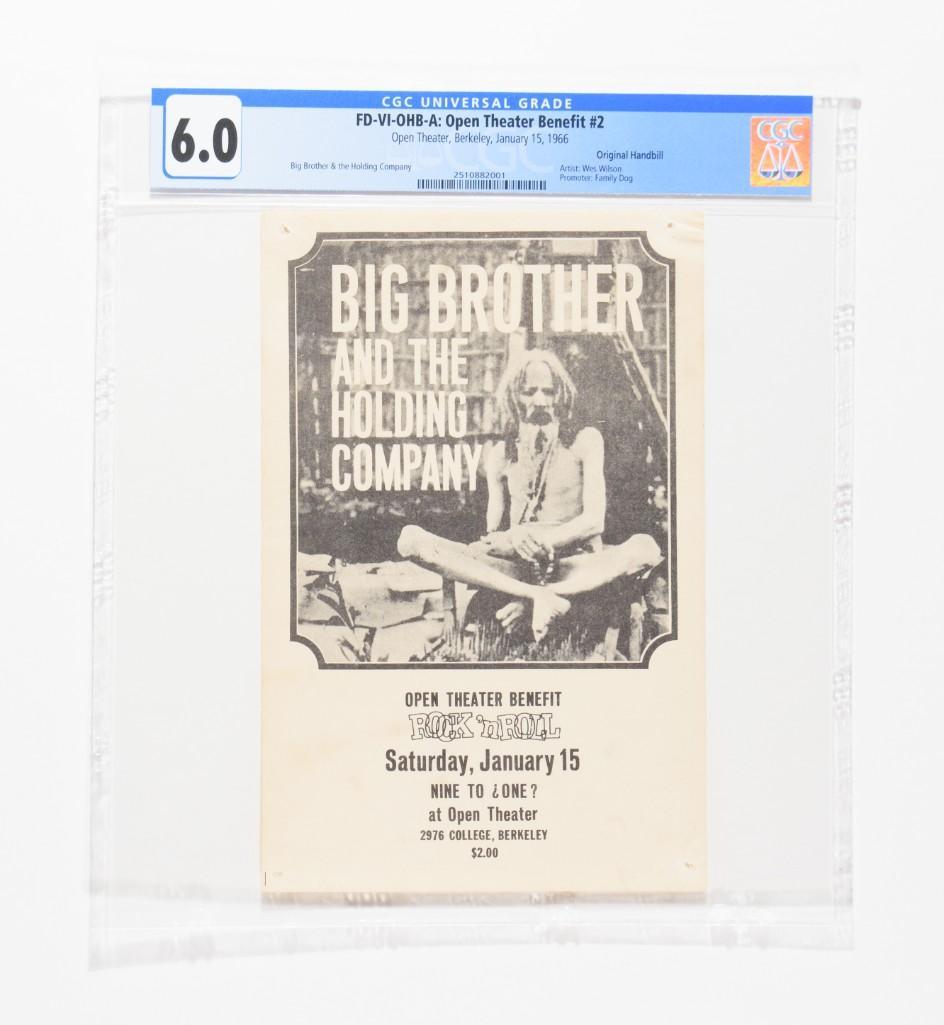 1966 FD-VI Big Brother Open Theater Berkeley Handbill 6 (1 of 2)