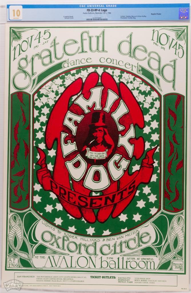 1966 FD-33 Grateful Dead Avalon RP4 Poster 10 (1 of 1)