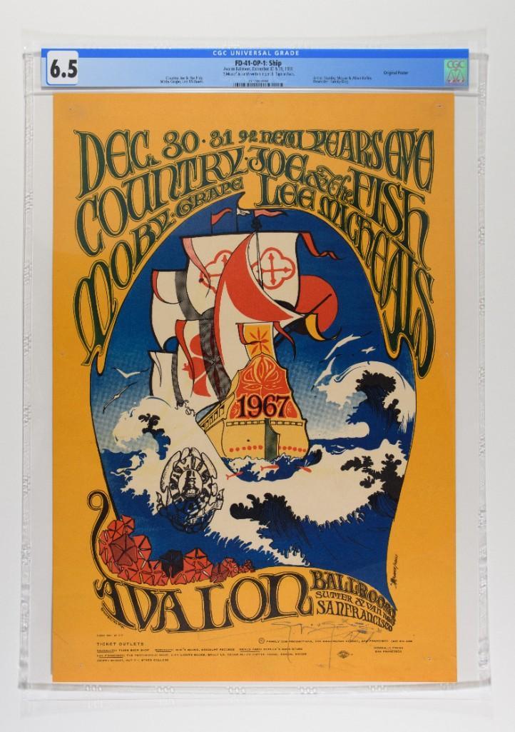 1966 FD-41 Country Joe Avalon Signed Poster 6.5 (1 of 2)