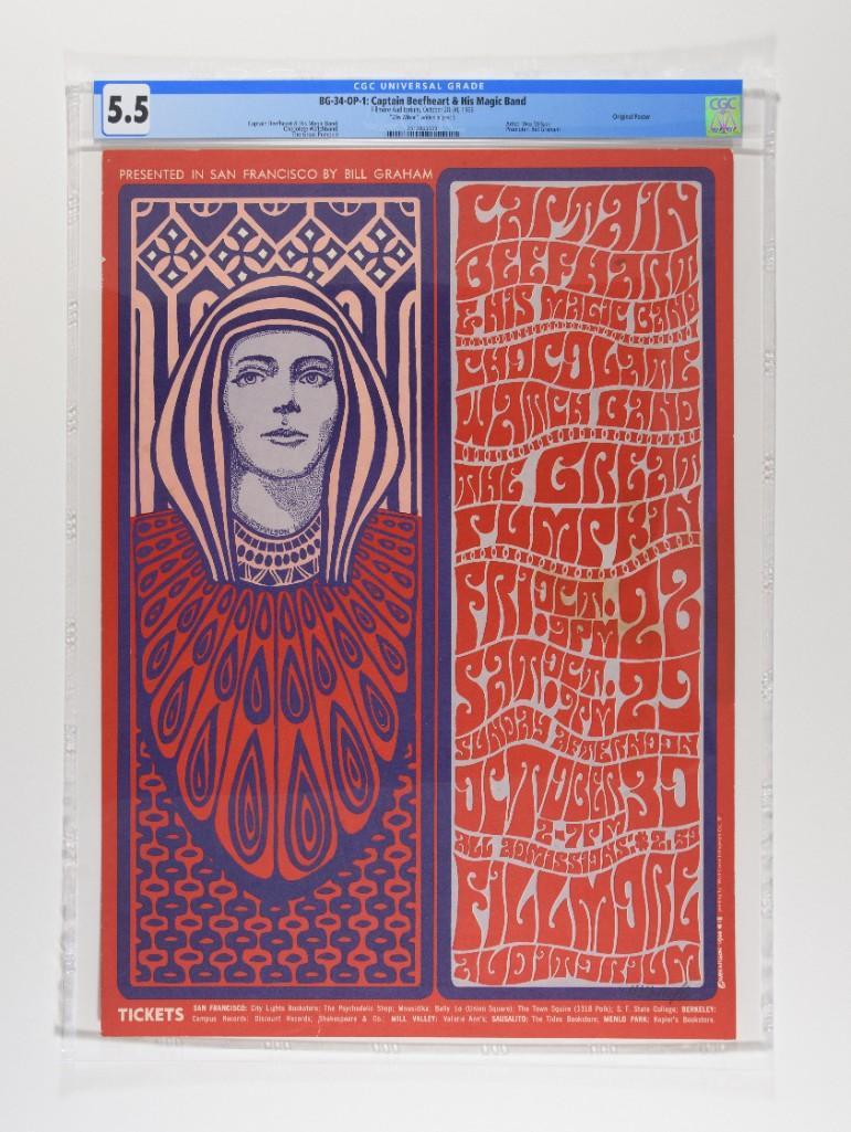1966 BG-34 Captain Beefheart Fillmore Signed Poster 5.5 (1 of 2)