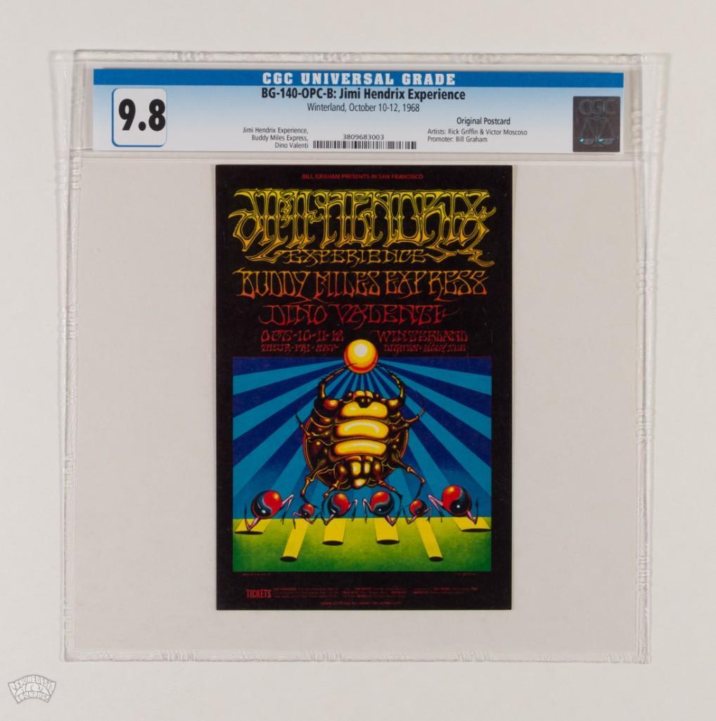 1968 BG-140 Jimi Hendrix Winterland Postcard 9.8 (1 of 2)