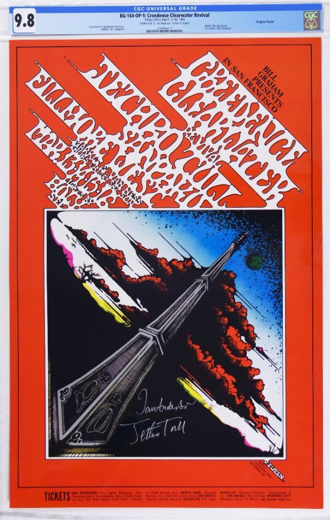1969 BG-164 CCR Jethro Tull Fillmore Signed Poster 9.8 (1 of 1)