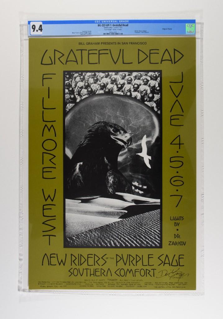 1970 BG-237 Grateful Dead Fillmore Signed Poster 9.4 (1 of 2)