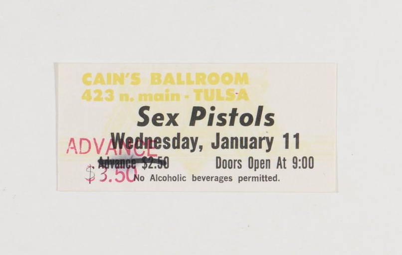 1978 The Sex Pistols Cains Ballroom Ticket