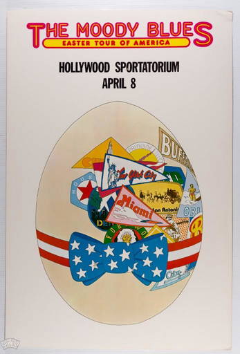 1972 The Moody Blues Hollywood Sportatorium Poster