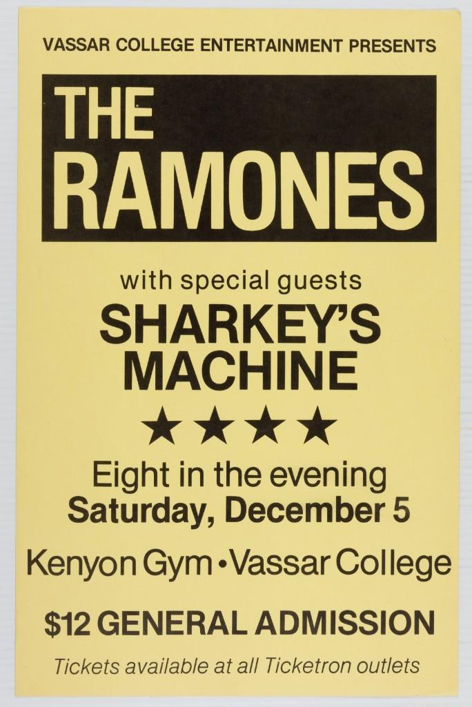 1987 The Ramones Kenyon Gym Vassar College Poster (1 of 2)