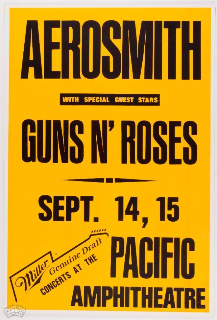 1988 Aerosmith Guns N' Roses Cardboard Poster Oct 23, 2022