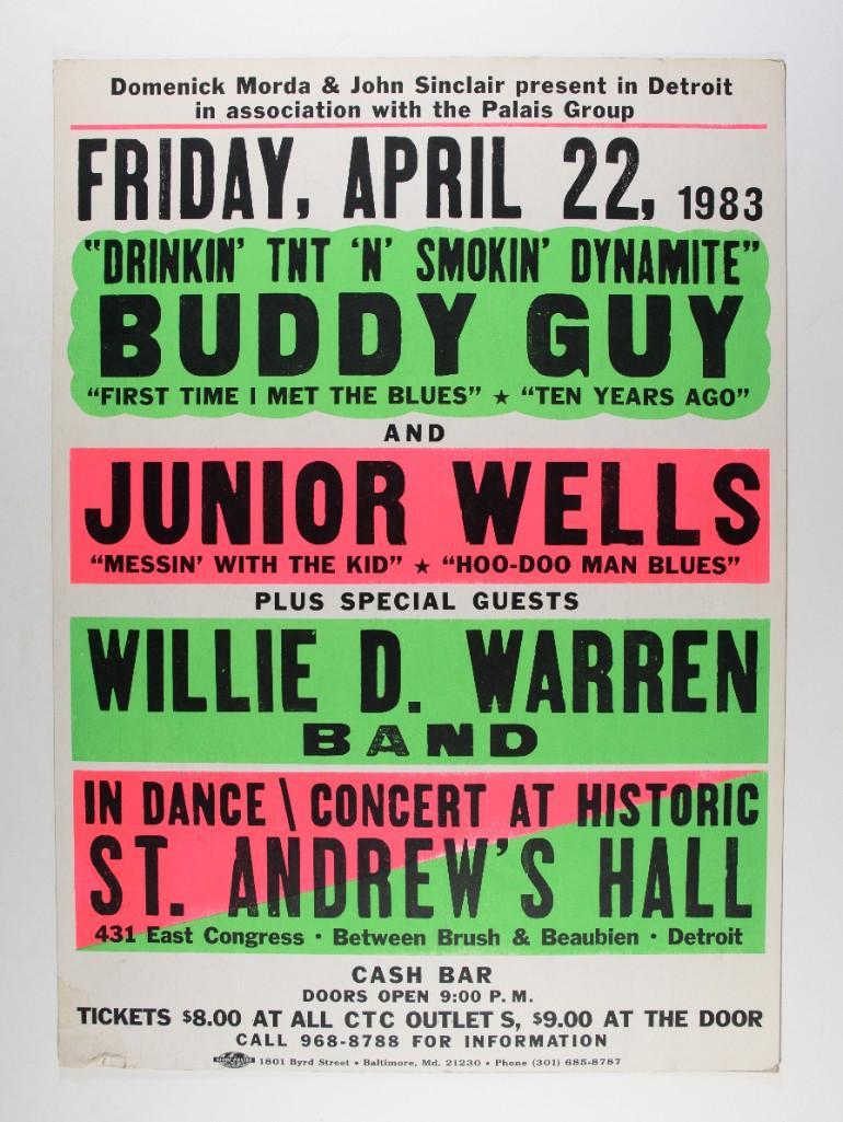 1983 Buddy Guy Junior Wells Detroit Globe Poster (1 of 2)