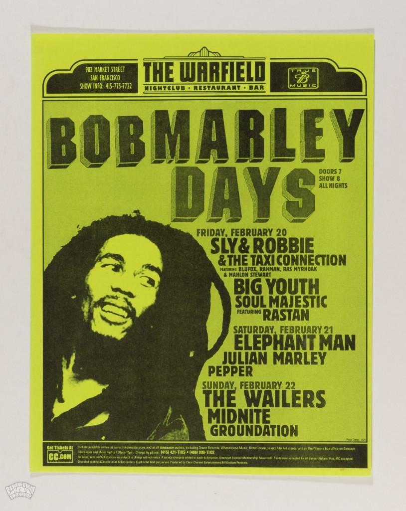 2004 Bob Marley Days The Wailers Warfield Poster (1 of 1)
