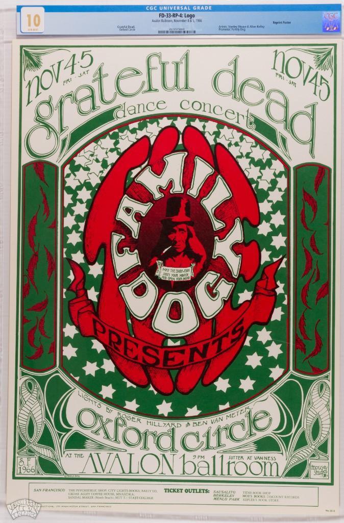1966 FD-33 Grateful Dead Avalon RP4 Poster 10 (1 of 1)