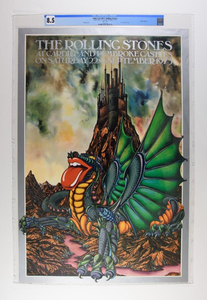 1973 AOR-4.273 Rolling Stones Cardiff Castle Poster 8.5